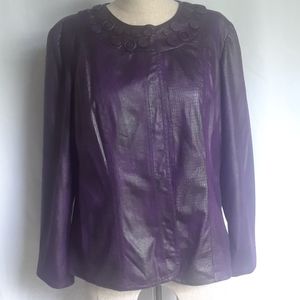 Chico' s size 1 faux leather-snake skin jacket.